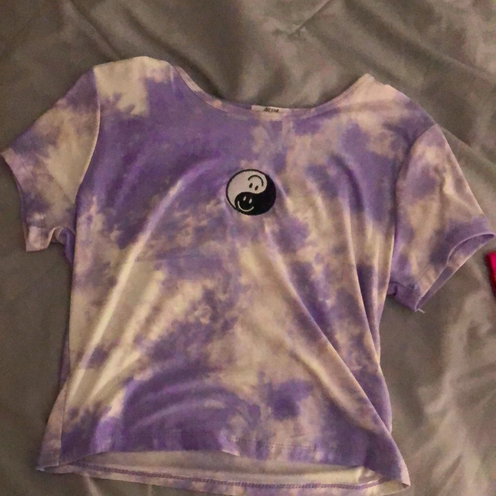 Tie dye purple crop top!!